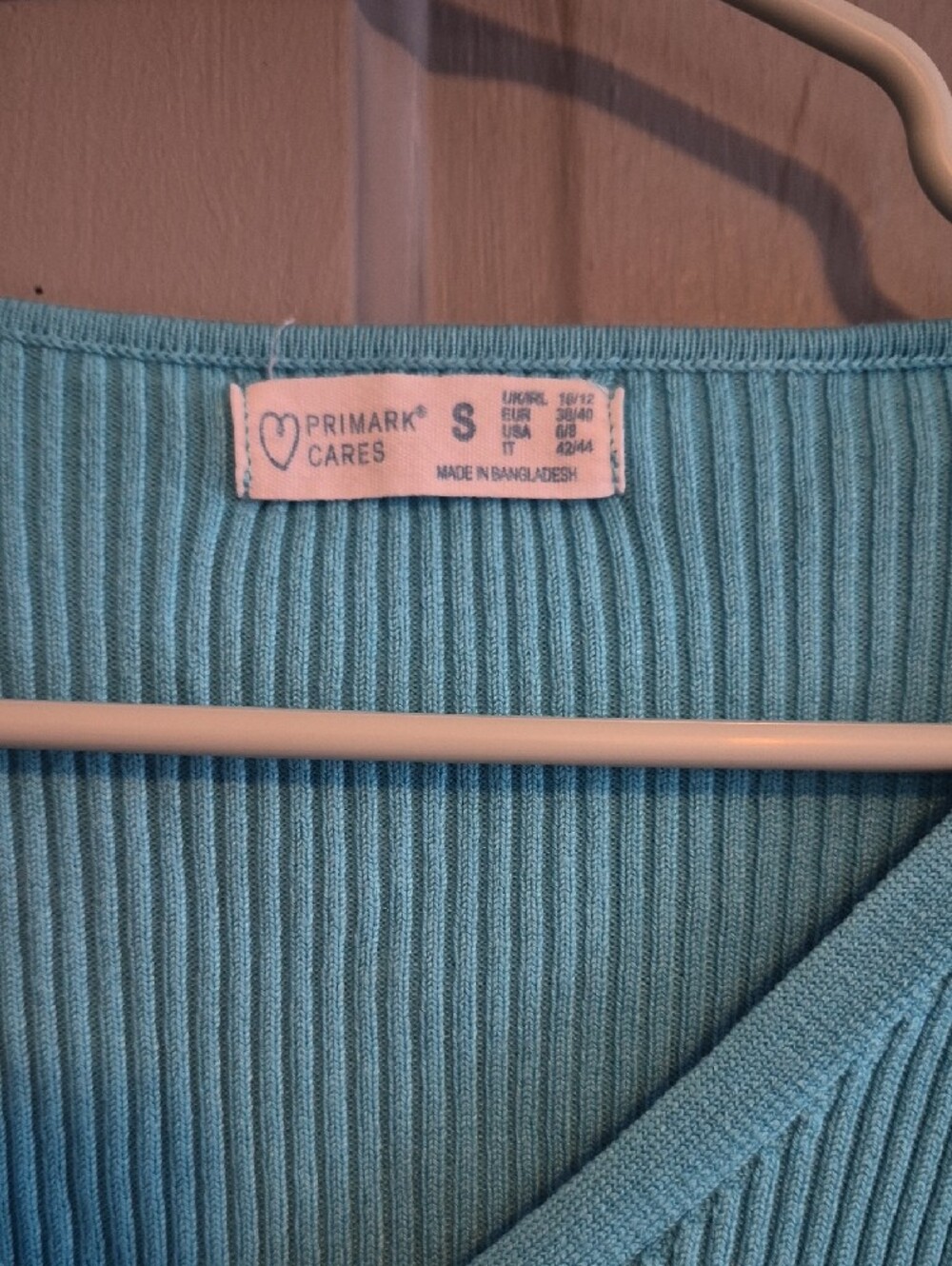 Primark Turquoise Ribbed V‑Neck Button Front Cardigan - Picture 3 of 7
